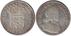 moneda Francia 1/12 ecu 1644
