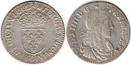 coin France 1/12 ecu 1662