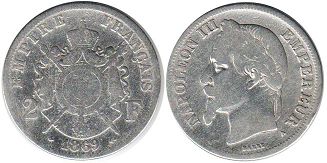 coin France 2 francs 1869