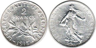 coin France 2 francs 1915