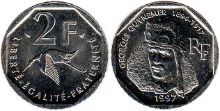 coin France 2 francs 1997