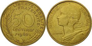 piece France 50 centimes 1962