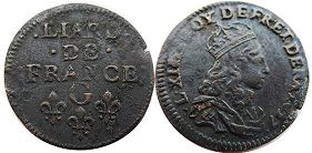 coin France liard 1657