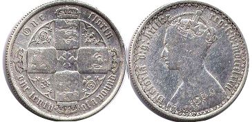 coin UK old coin florin 1872