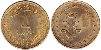 coin Libya 1 dinar 2017