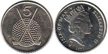 coin Man Isle 5 pence 1995