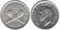 coin New Zealand 3 pence 1946