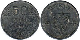 coin Norway 50 ore 1941