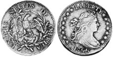 viejo Estados Unidos moneda 10 centavos 1796