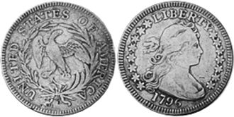 moneda Estados Unidos 25 centavos 1796