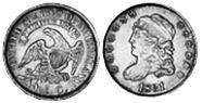 viejo Estados Unidos moneda 5 centavos 1831