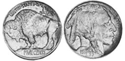 viejo Estados Unidos moneda 5 centavos 1913