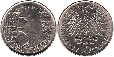 coin Poland 10 zloty 1964