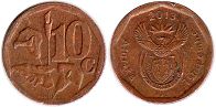 coin South Africa 10 cents 2013