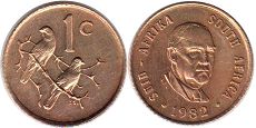coin South Africa 1 cent 1982