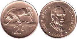 coin South Africa 2 cents 1982