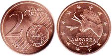 moneta Andorra 2 euro cent 2017