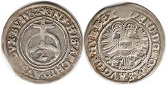coin RDR Austria 2 kreuzer 1562