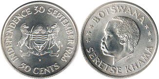 coin Botswana 50 cents 1966