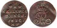 mynt Danmark 1 skilling 1812