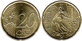 moneta Francja 20 euro cent 2017
