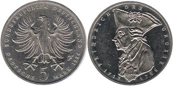 monnaie Allemagne BDR 5 mark 1986