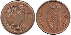 coin Ireland 1 penny 2000