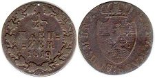 Münze Nassau 1/4 kreuzer 1819