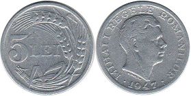 coin Romania 5 lei 1947