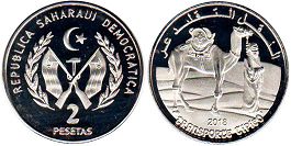 coin Saharawi 2 pesetas 2018