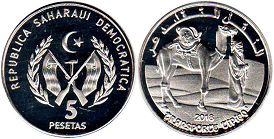 coin Saharawi 5 pesetas 2018