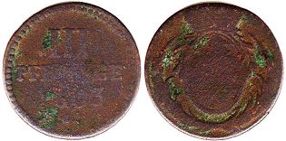 Münze Sachsen 3 Pfennig 1803