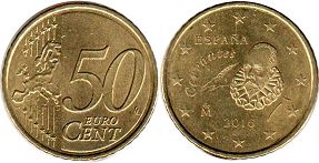 mynt Spanien 50 euro cent 2016