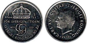 mynt Sverige 1 krona 2013