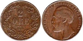 coin Sweden 2 ore 1873