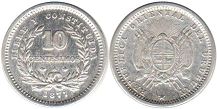 coin Uruguay 10 centesimos 1877