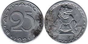 notgeld Aachen 25 pfennig 1921