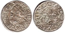 coin RDR Austria 3 kreuzer 1637