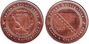 moneda Bosnia y Herzegovina 50 fenninga 2017