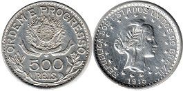 moeda brasil 500 reis 1913