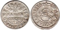coin Brunswick-Luneburg-Calenberg 2 mariengroschen 1697