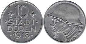 notgeld Duren 10 pfennig 1918