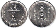 coin Mongolia 15 mongo 1937