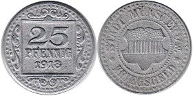 notgeld Munster 25 pfennig 1918