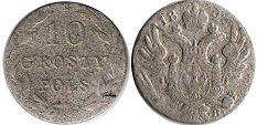 coin Poland 10 groszy 1820