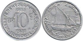 notgeld Toulouse 10 centimes 1927