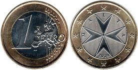 pièce de monnaie Malta 1 euro 2019