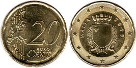 mynt Malta 20 euro cent 2019