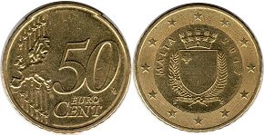 pièce de monnaie Malta 50 euro cent 2017