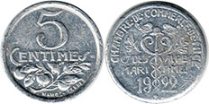 notgeld Nice 5 centimes 1922